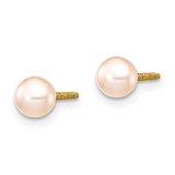 14k Madi K 4-5mm Pink Freshwater Cultured Pearl 5.5 inch Bracelet and Post Earrings Set XF730SET