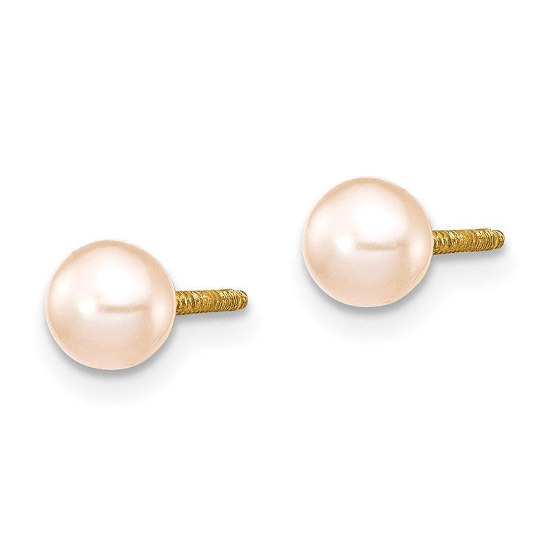 14k Madi K 4-5mm Pink Freshwater Cultured Pearl 5.5 inch Bracelet and Post Earrings Set XF730SET