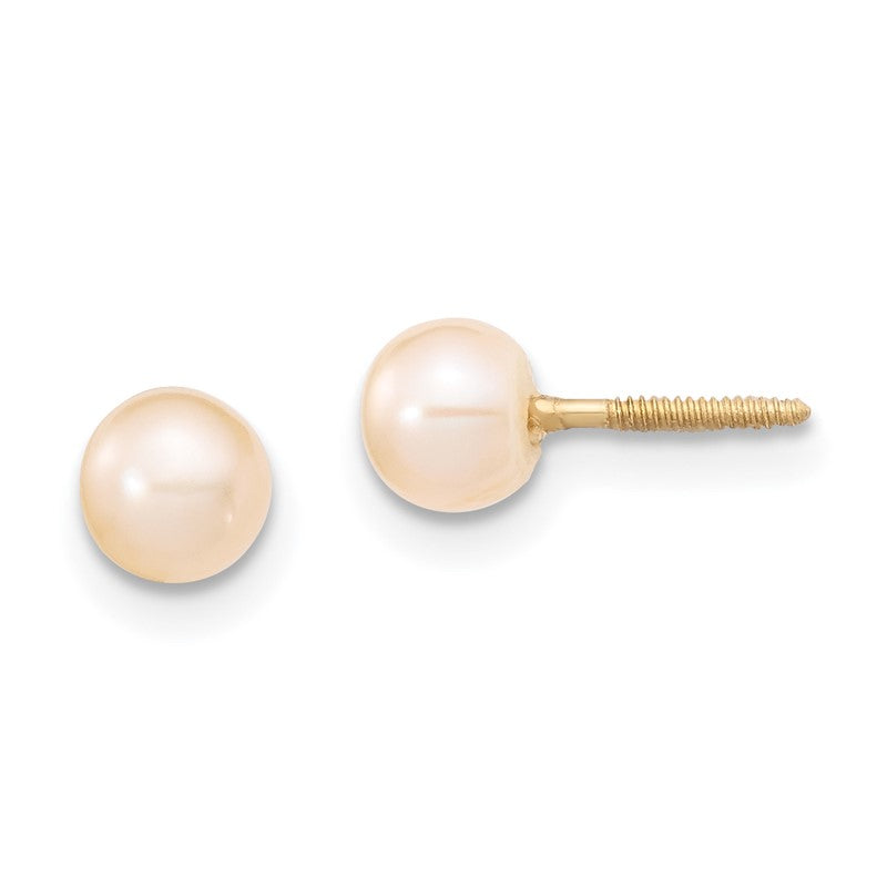 14k Madi K 4-5mm Pink Freshwater Cultured Pearl 5.5 inch Bracelet and Post Earrings Set XF730SET
