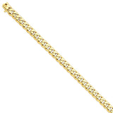 14K 20 inch 8.4mm Hand Polished Rounded Curb Link with Box Catch Clasp Chain LK125