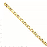 14K 20 inch 8.4mm Hand Polished Rounded Curb Link with Box Catch Clasp Chain LK125
