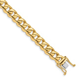 14K 20 inch 8.4mm Hand Polished Rounded Curb Link with Box Catch Clasp Chain LK125