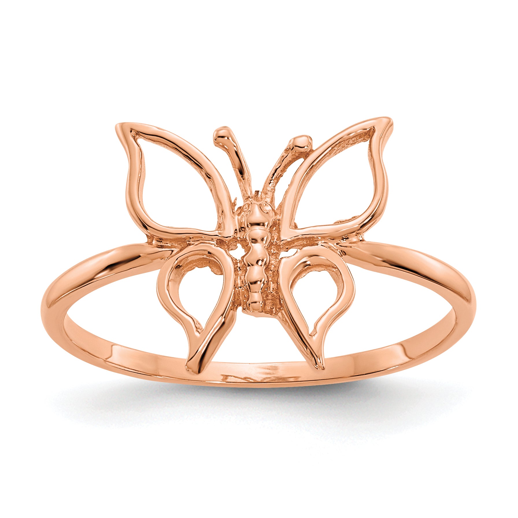 14k Rose Gold Polished Butterfly Ring K5774
