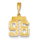 14k Small Brushed Diamond-cut Number 96 Charm SN96