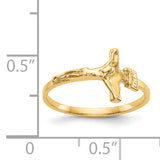 14k Polished Crucifix Size 4.25 Baby / Childs Ring R190