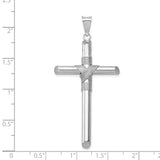 14K White Gold with Center Wrap Tube Cross Pendant K6195