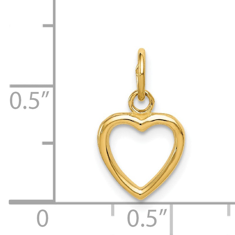14K Polished Cut-out Heart Pendant C2152