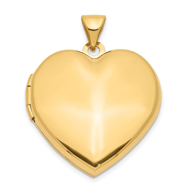 14k Polished Domed 21mm Heart Family Locket Holds 4 Photos XL227