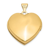 14k Polished Domed 21mm Heart Family Locket Holds 4 Photos XL227