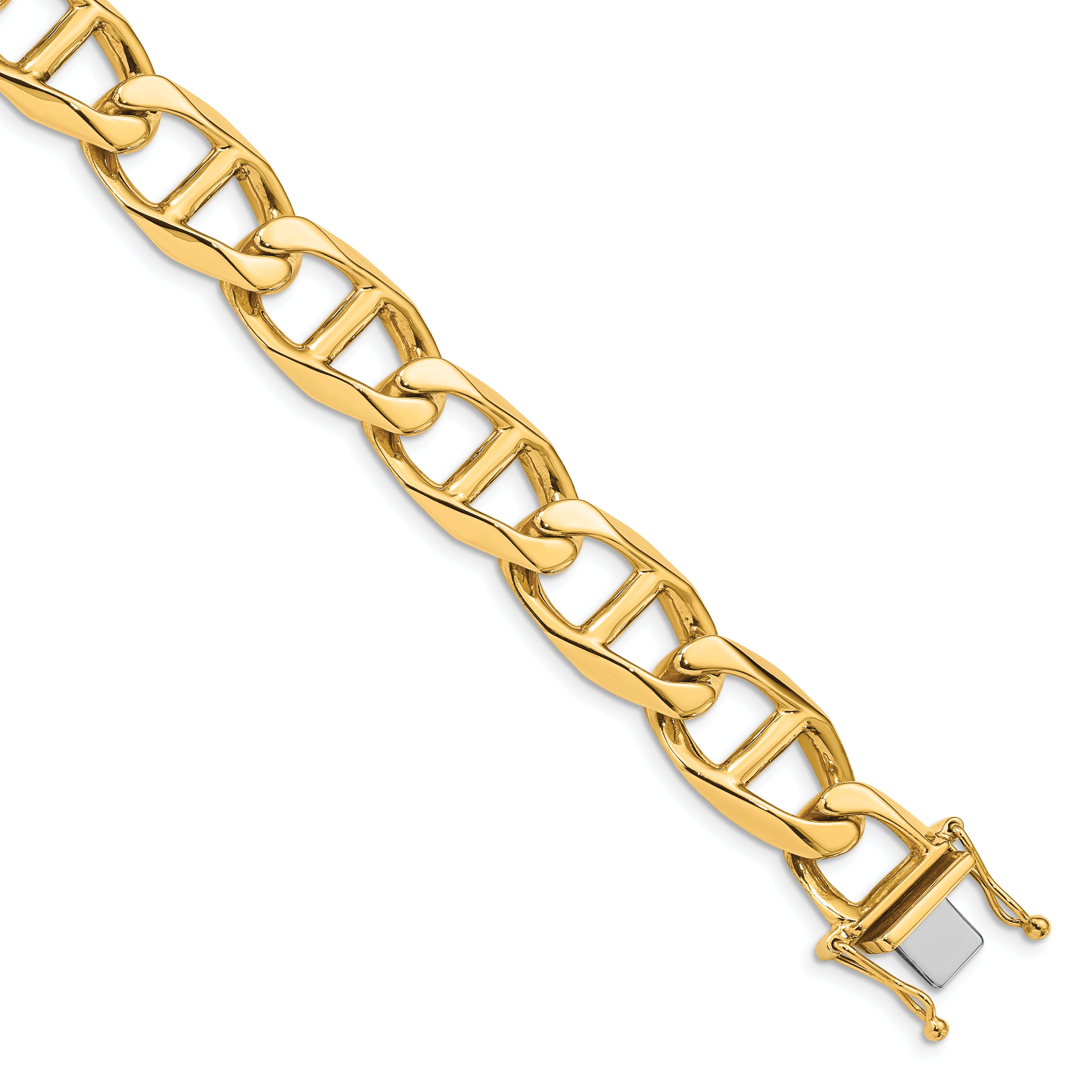 14K 20 inch 12.5mm Hand Polished Fancy Anchor Link with Box Catch Clasp Chain LK103