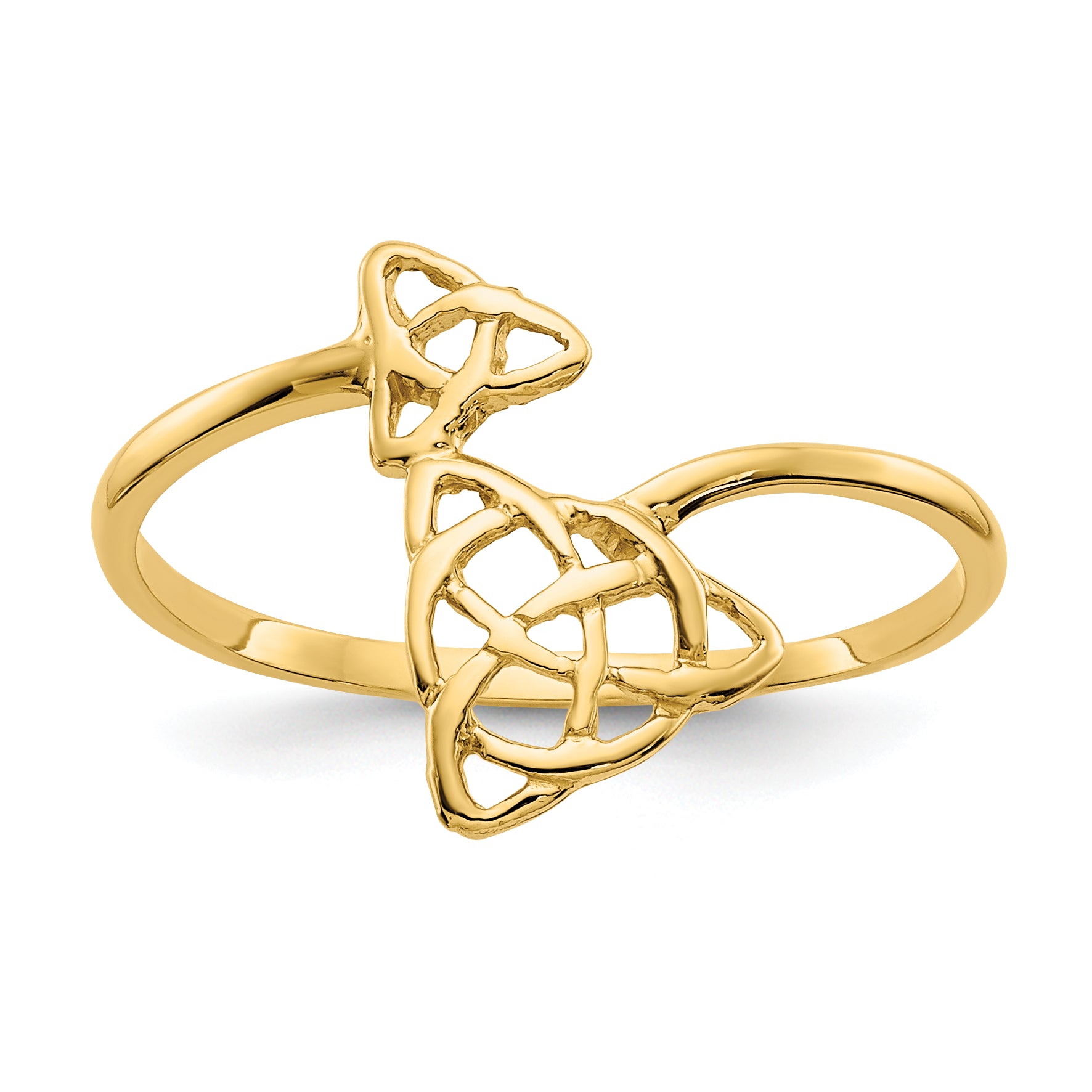 14k Polished Celtic Knot Bypass Ring K5782