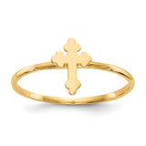 14k Polished Cross Ring K5726