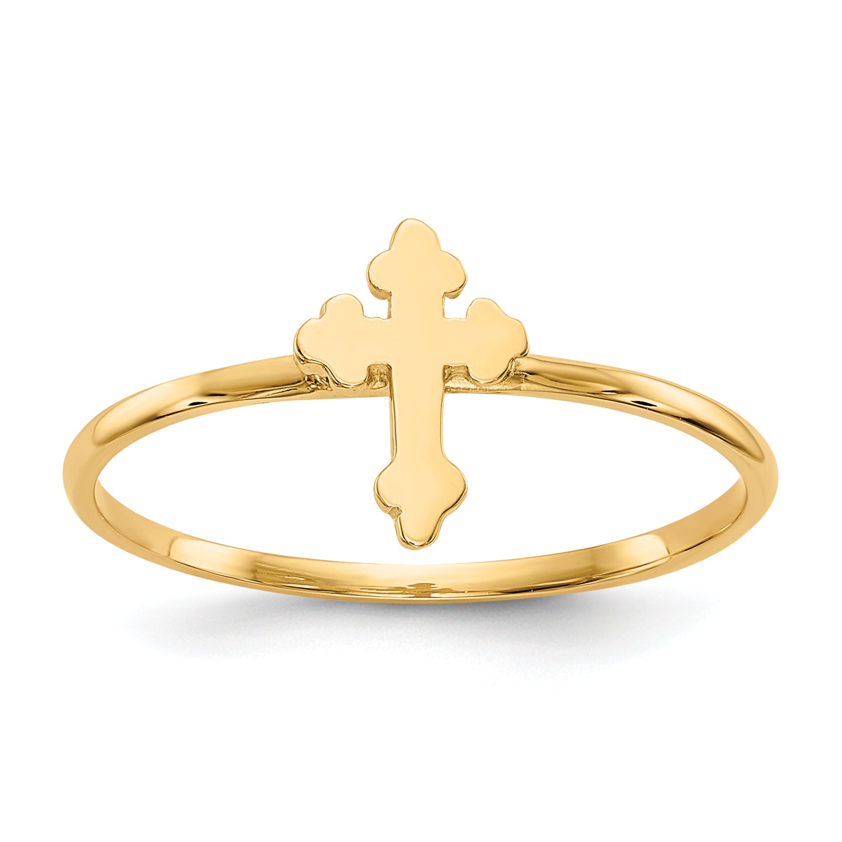14k Polished Cross Ring K5726
