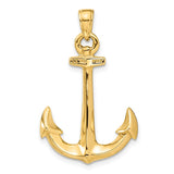 14k 3-D Anchor Pendant C3341