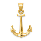 14k 3-D Anchor Pendant C3341