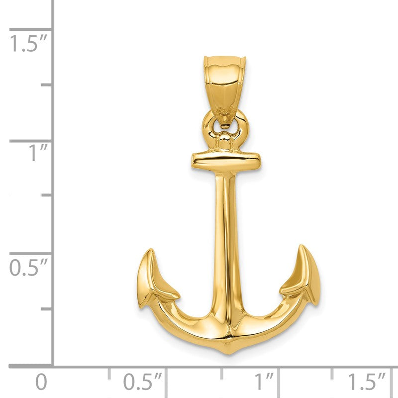 14k 3-D Anchor Pendant C3341