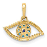 14K Blue CZ Eye Pendant YC1362