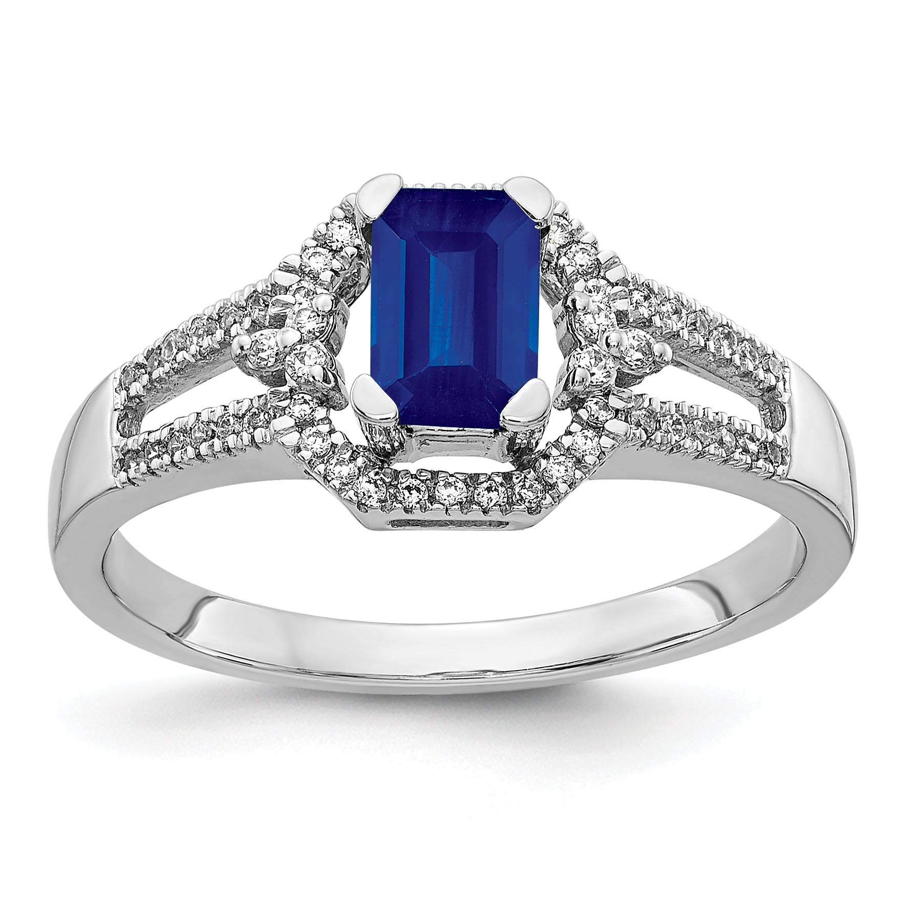 14k White Gold Diamond and Emerald Ring RM5747