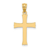 14k Satin Diamond-cut Cross Charm M1848