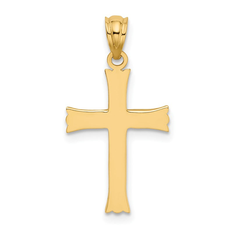 14k Satin Diamond-cut Cross Charm M1848