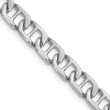 14K White Gold 18 inch 6.5mm Hand Polished Fancy Anchor Link with Fancy Lobster Clasp Chain WLK683