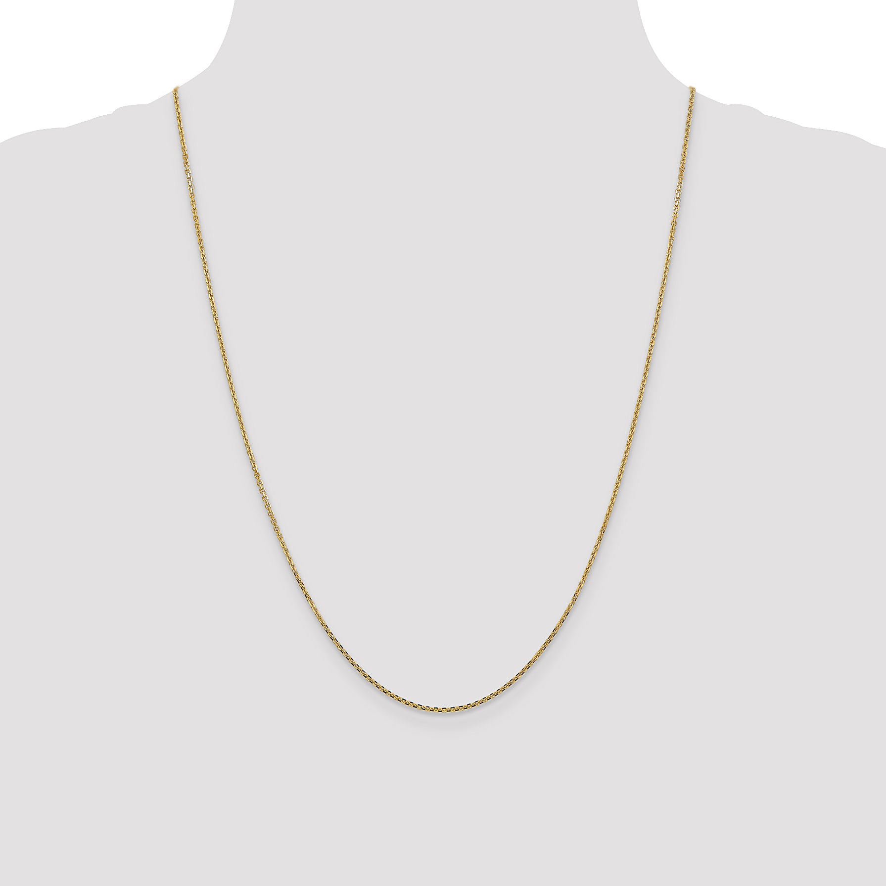 14K 14 inch 1.45mm Solid Diamond-cut Cable with Lobster Clasp Chain PEN140