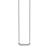 14k White Gold Polished 1/20 carat A Diamond Tiny Bar 18 inch Necklace XP5030WA