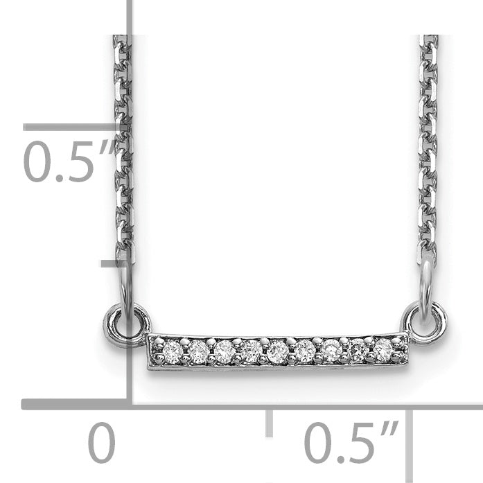 14k White Gold Polished 1/20 carat A Diamond Tiny Bar 18 inch Necklace XP5030WA