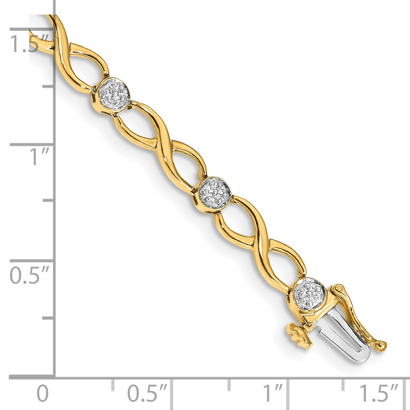 14k Complete 1/8 carat Diamond Infinity Link 7 inch Bracelet BM4631
