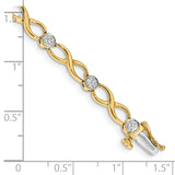 14k Complete 1/8 carat Diamond Infinity Link 7 inch Bracelet BM4631