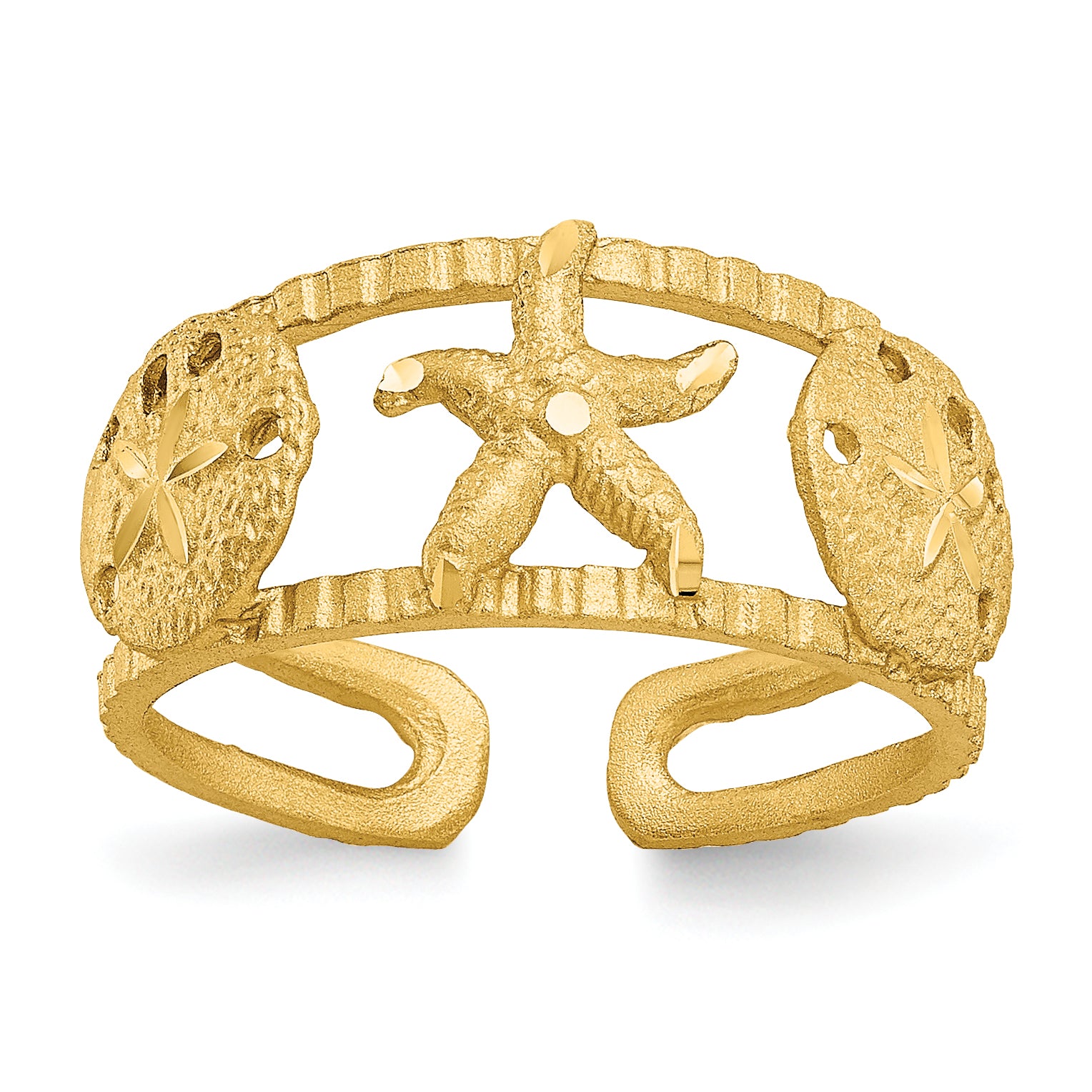 14k Starfish and Shells Toe Ring C2082