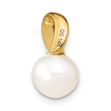 14k 8-9mm White Button Freshwater Cultured Pearl Slide Fits up to 3mm Regular/4mm Fancy or Reversible Omega XCH671