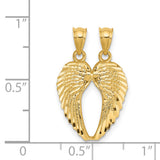 14k Two-Piece Break-Apart Diamond-cut Wings Pendant C4528