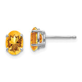 14k White Gold 7x5mm Oval Citrine Post Earrings XE87WCI