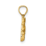 14K Satin Diamond-cut Cantering Horse Pendant K3337