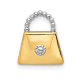 14K and White Rhodium Purse Chain Slide Pendant K5426