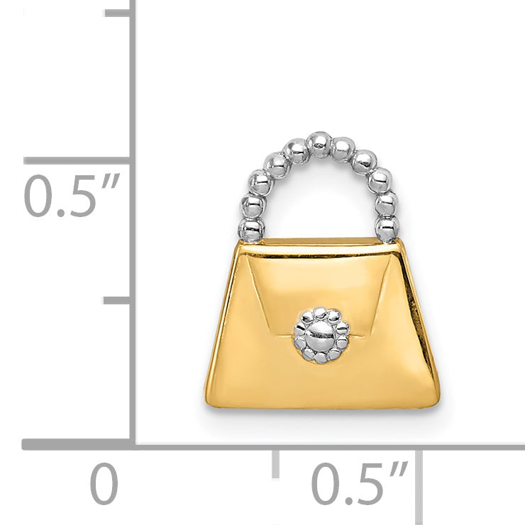 14K and White Rhodium Purse Chain Slide Pendant K5426