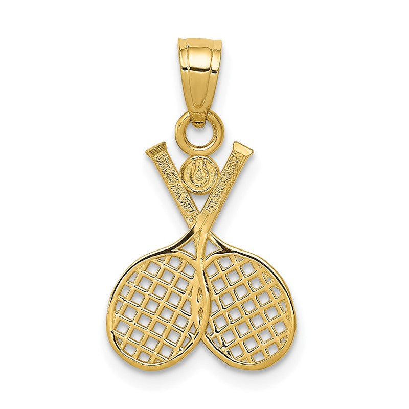 14k Double Tennis Racquet Charm C3539