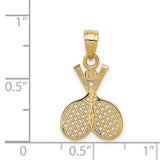 14k Double Tennis Racquet Charm C3539