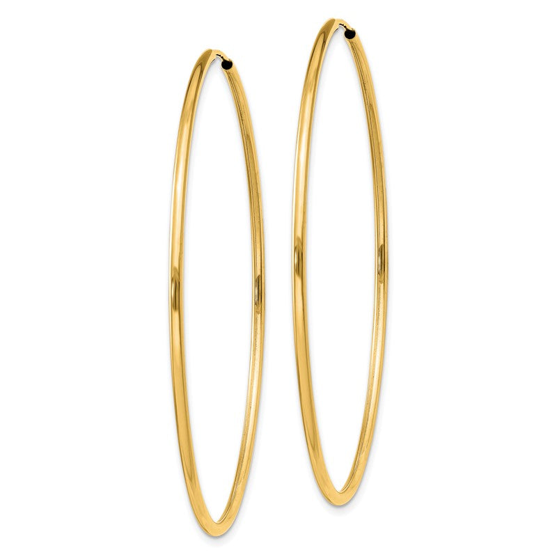 14k 1.5x51mm Polished Round Endless Tube Hoop Earrings XY1166