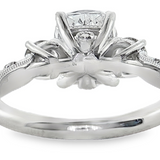 14k White Gold 3-Stone Semi-Mount Ring w/ 0.68ct Diamonds