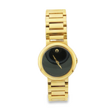 Pre-Owned Lady's Movado Concerto Watch - Black Dial, Two-Tone Steel & Gold