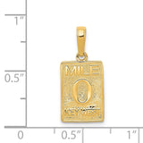 14k MILE 0 KEY WEST Mile Marker Pendant C3262