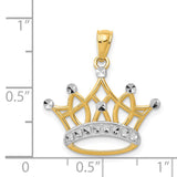 14k and White Rhodium Crown Pendant K2746