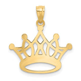 14k and White Rhodium Crown Pendant K2746