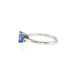 14K White Gold Emerald Cut Tanzanite Solitaire Ring | AA Grade