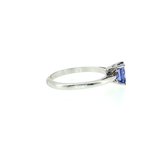 14K White Gold Emerald Cut Tanzanite Solitaire Ring | AA Grade