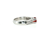 14K White Gold Red Sapphire & 0.20TWT Diamond Ring