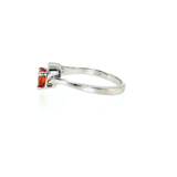 14K White Gold 0.50ct Pear Orange Sapphire Solitaire Ring