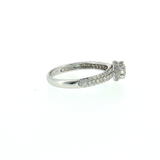 14K White Gold Diamond Halo Engagement Ring | 0.71 TCW